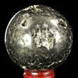 Polished Pyrite Sphere - Peru #65113-1